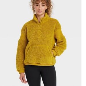 JoyLab Sweatshirt Pullover Golden Palm Sherpa